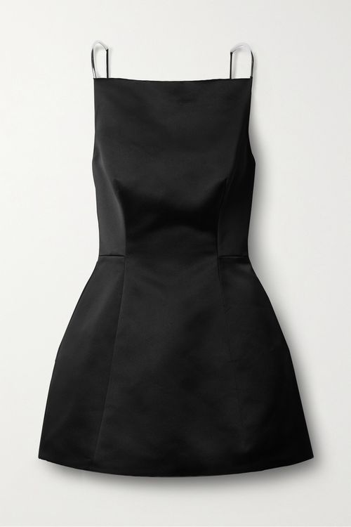The Lexi Embellished Silk-satin Mini Dress - Black