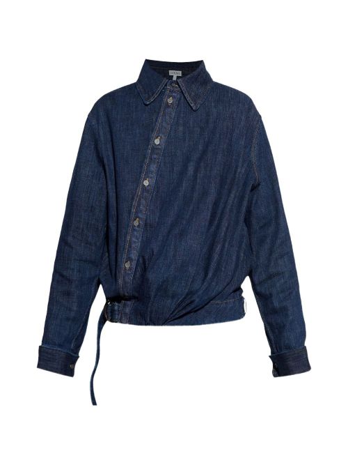 Draped Denim Shirt