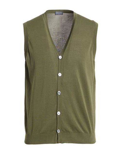 Man Cardigan Military green Size 40 Cotton