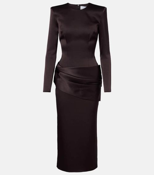 Draped satin crêpe cocktail dress