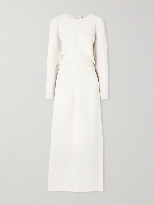 Garderob Gathered Crepe Maxi Dress - White