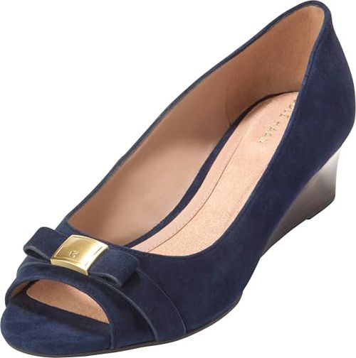Cole Haan Women's Shoes - Go-to Malta Peep Toe Bow Wedges