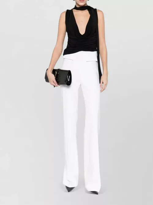 Elisabetta Franchi - wide leg trousers belt loops side pocket