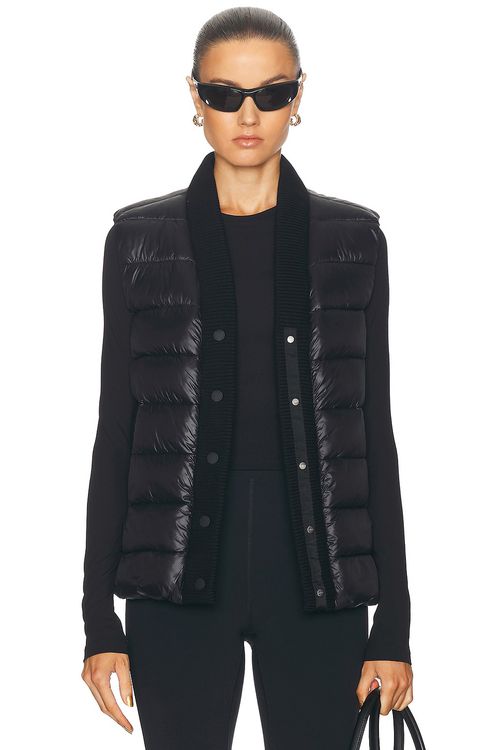 Varley Colwyn Combo Boxy Gilet Vest in Black - Black. L also in M