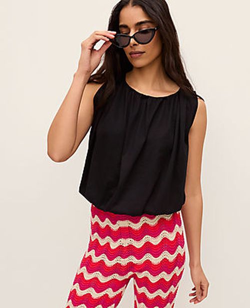 Ann Taylor Petite Gathered Bubble Hem Top