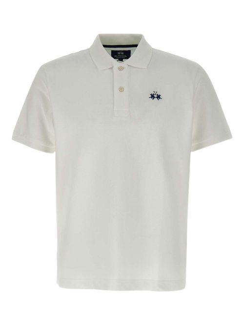 Logo-embroidered polo shirt - White