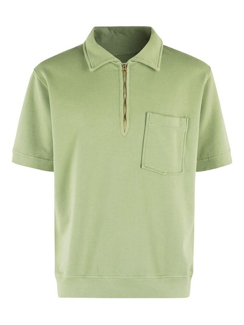 Fortela zip-detail polo shirt - Green