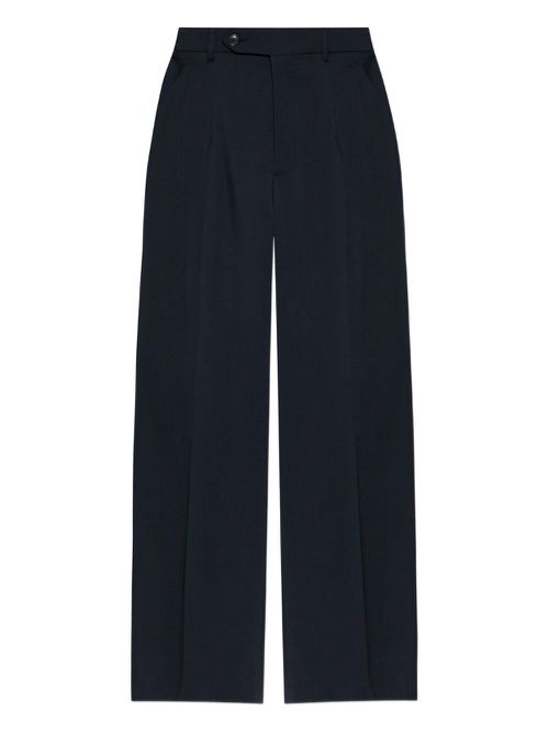 Wool wide-leg trousers - Blue
