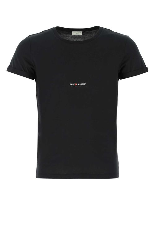 Logo-Embroidered Cotton T-shirt — Black
