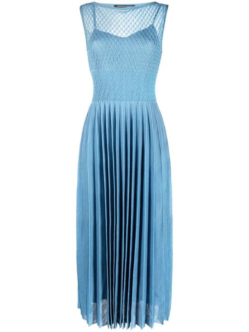 Pleated skirt dress - Blue
