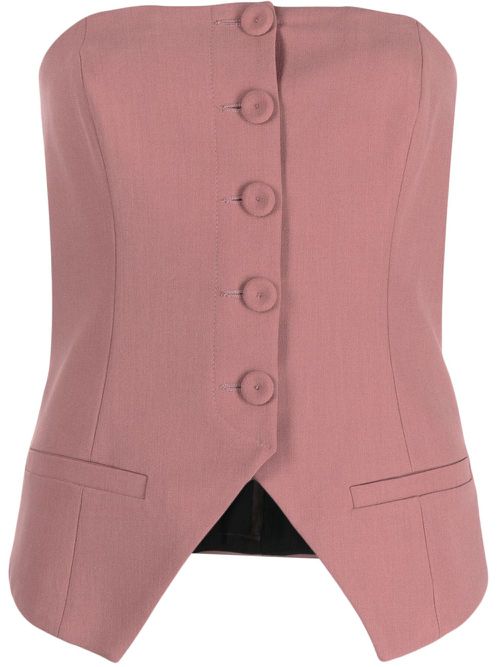 Slim-cut bandeau-style waistcoat - Pink