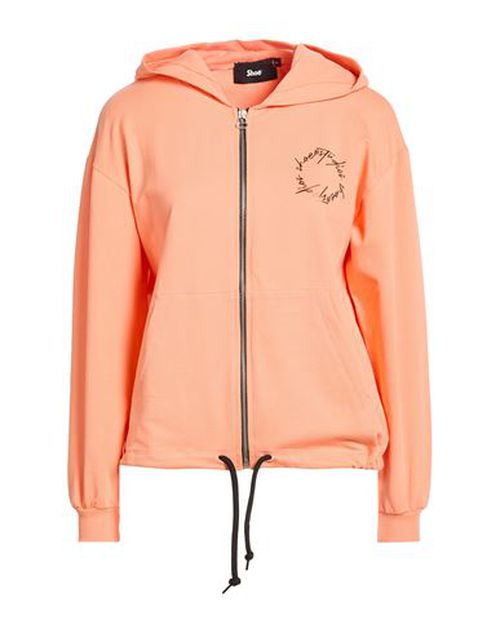 Woman Sweatshirt Apricot Size S Cotton, Elastane