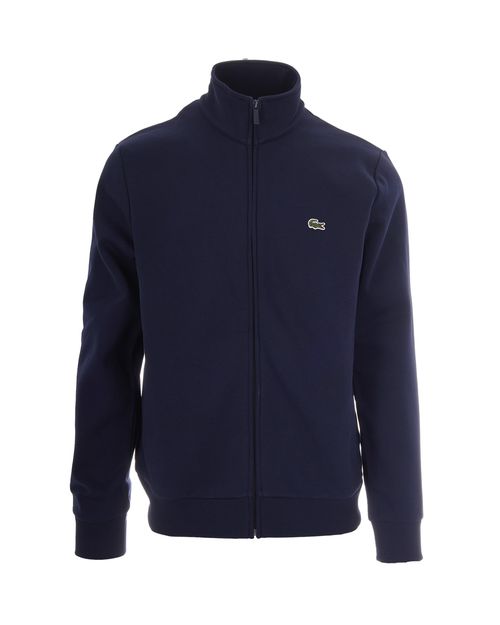 Zip-Up Cotton-Blend Sweatshirt — Navy
