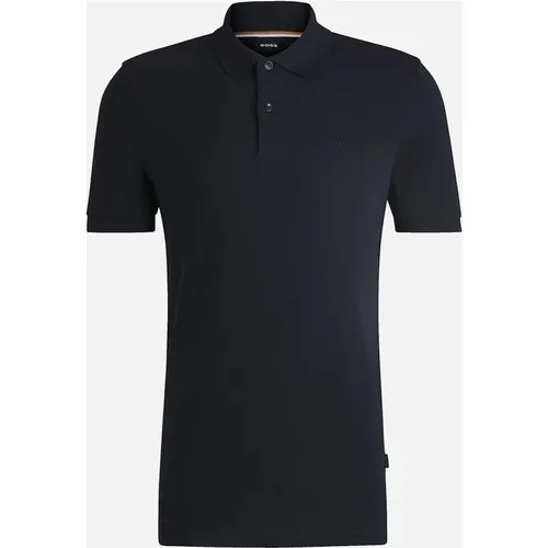Men's BOSS Black Pallas Polo Shirt 404 Dk Blue - Size: 44/Regular