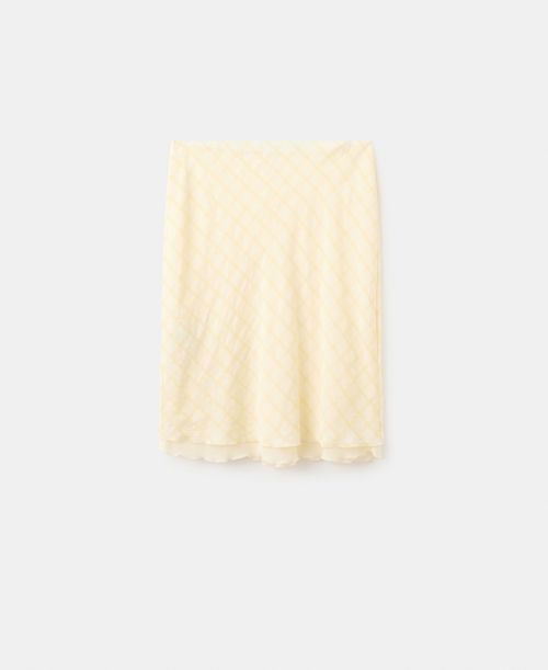 Women's Checked Midi Skirt - Yellow