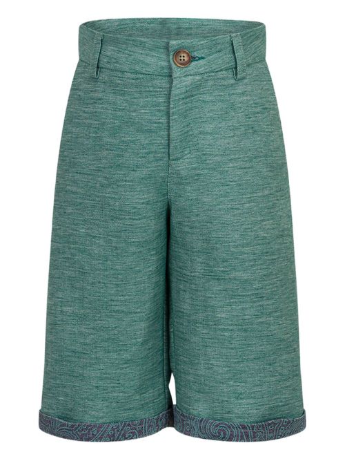 ETRO KIDS linen-cotton shorts - Green
