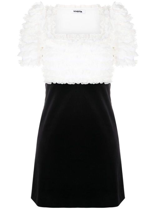 Ruffle-detail minidress - Black