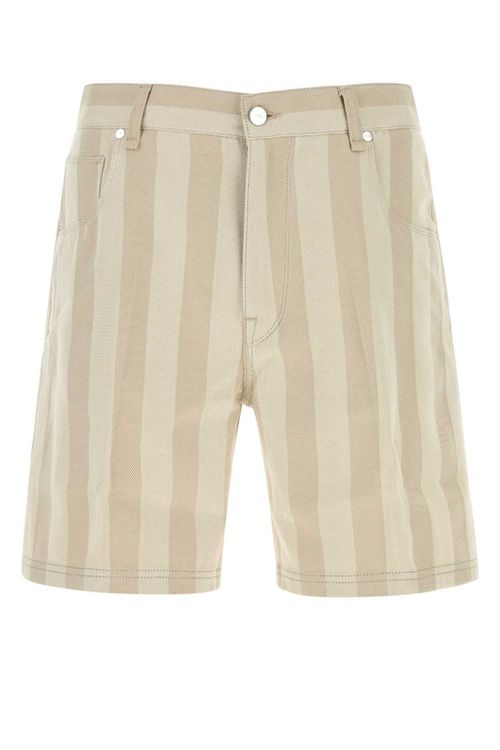 Beige Stripes Shorts