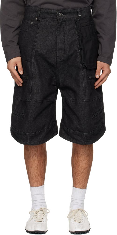Black Carpenter Denim Shorts