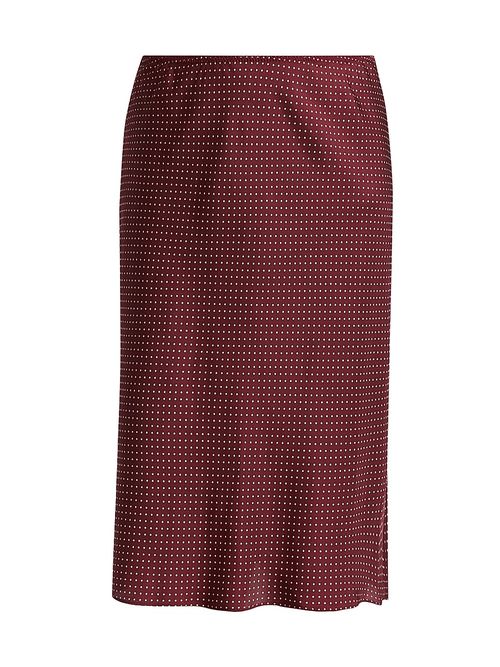 Women's Elowette Polka Dot Silk-Blend Midi-Skirt - Burgandy Colette Dot