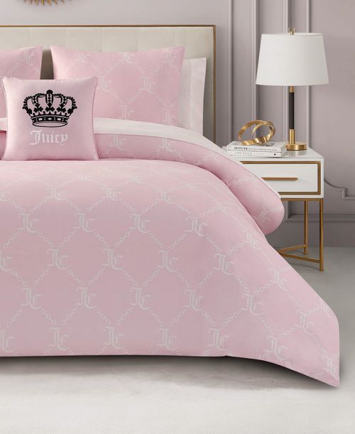 Logo Link 8-Pc. Comforter Set, Queen - Light Pink, White