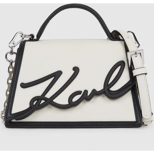 Karl Lagerfeld - K/signature Kleine Umhängetasche, Damen, Weiss/schwarz, Größe: One