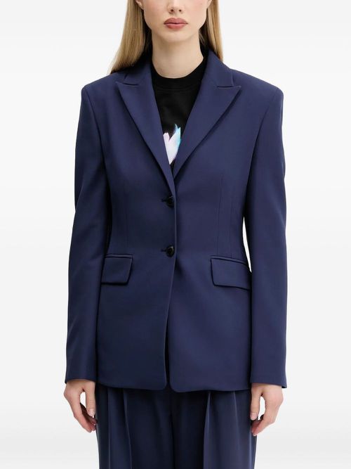 Single-breasted structured blazer - Blue