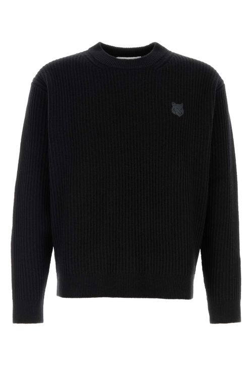 Fox Head Wool Ribbed Jumper