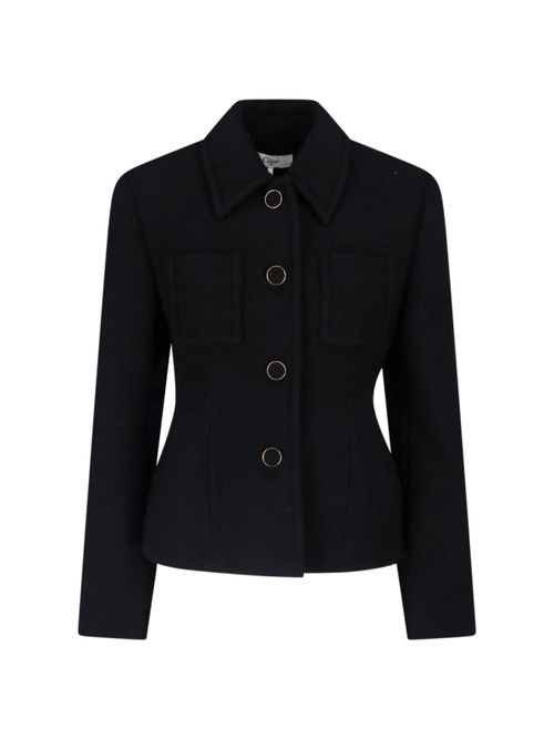 Chloé Chic Virgin Wool Stretch Jacket with Soft Cotton-Viscose Lining