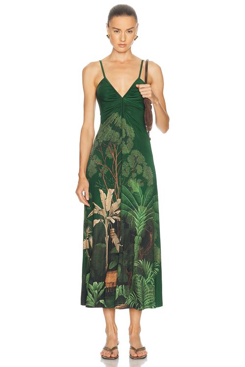 Johanna Ortiz Nuestra Tierra Ankle Dress in Green - Green. 0 also , 4