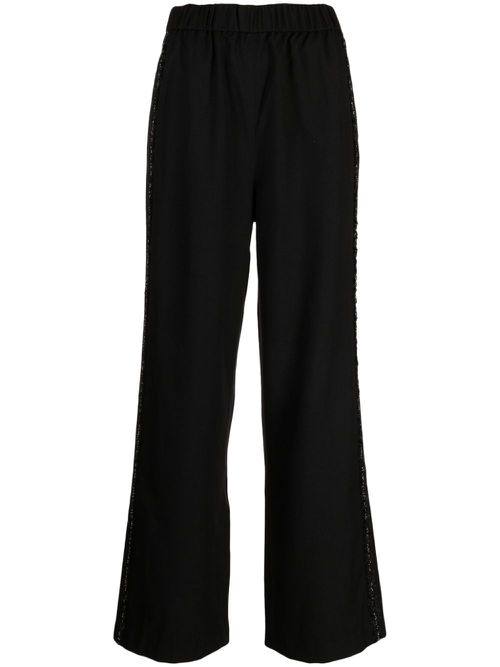 Side-detail wide-leg track pants - Black
