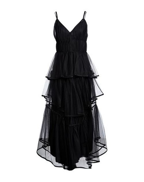 Woman Maxi dress Black Size 8 Acetate, Elastane, Silk