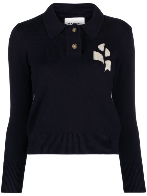 Nola intarsia-logo polo top - Blue