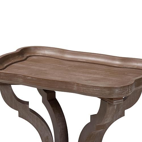 Yannick French Country Wood End Table w/Tray Top