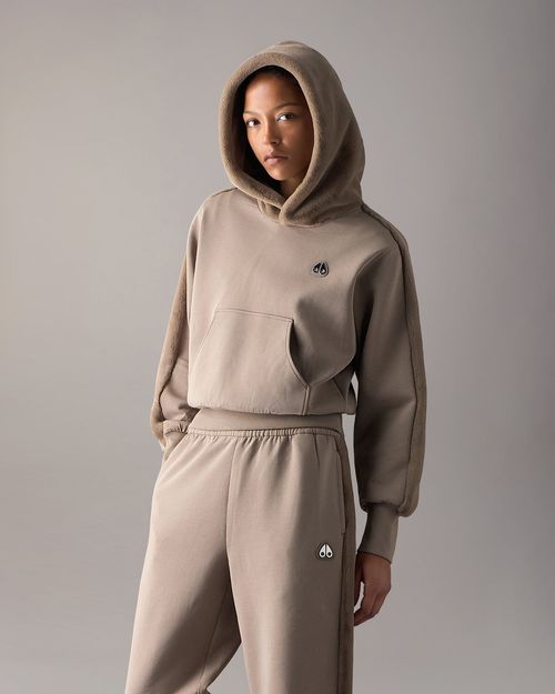 Moose Knuckles - Women's Mixed Media Bunny Hoodie - Color: Ashen