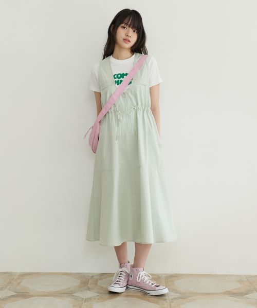 W STRING LINED DRESS