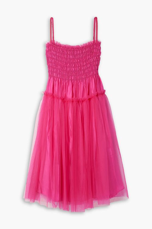 Molly Goddard - Curtis shirred layered tulle midi dress - Pink - UK 10