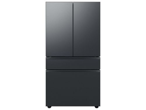 Bespoke 4-Door French Door Refrigerator (23 cu. ft.) with Customizable Door Panel Colors and Beverage Center™ in Matte Black Steel