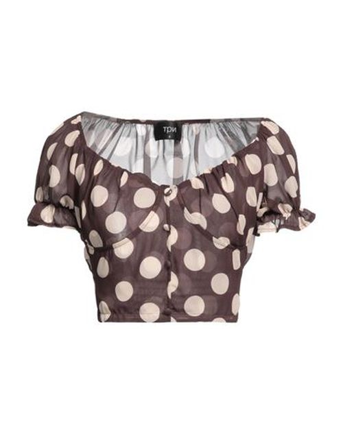 Woman Top Dark brown Size M Polyester