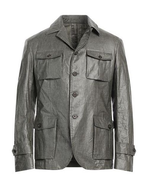 Man Jacket Military green Size 40 Linen, Polyurethane
