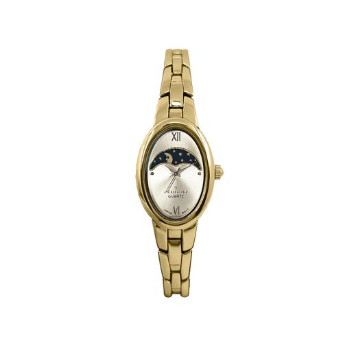 Women's Gold 30x25mm Sun Moon Dial Link Bracelet Watch - Gold