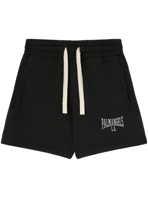 Logo-print cotton track shorts - Black