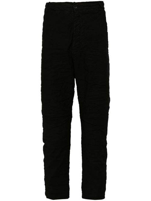 Crinkled slim-cut trousers - Black