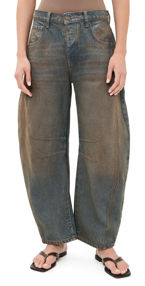 Good Luck Mid Rise Barrel Jeans Lost In The Desert