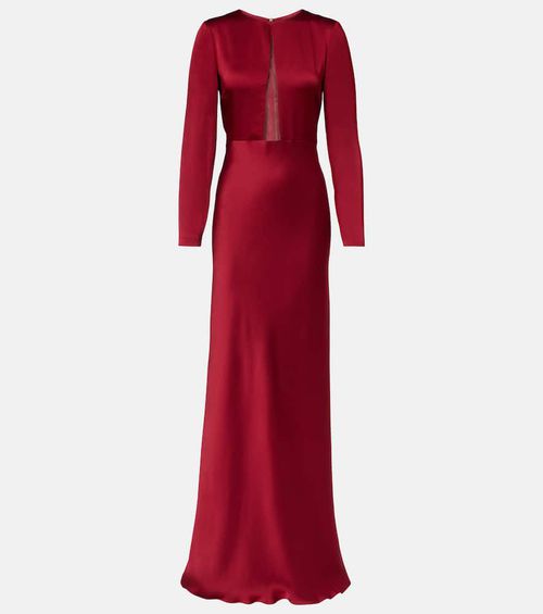 Bird satin maxi dress