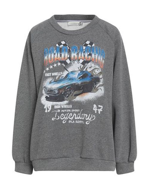 Woman Sweatshirt Charcoal Size ONESIZE Cotton, Polyester