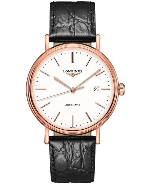 LONGINES Presence Automatic 40MM White Dial Leather Men's Watch L4.922.1.12.2