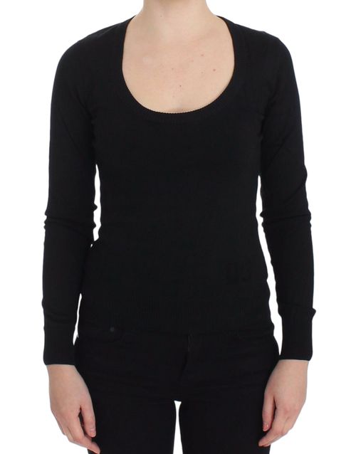 Cashmere & Cotton Crewneck Sweater — Black