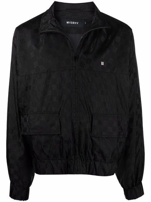 Embroidered-logo jacket - Black
