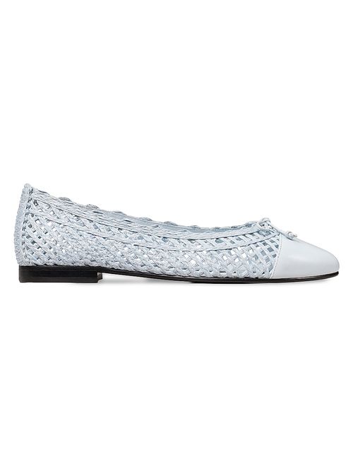 Women's Woven Leather-Blend Ballet Flats - Mist Veil